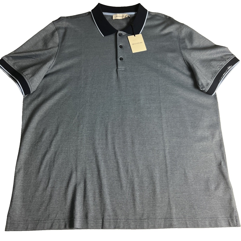 Bugatchi Men's Polo Size XXL Classic Fit Comfort Stretch Golf DF2015F20 Navy A51